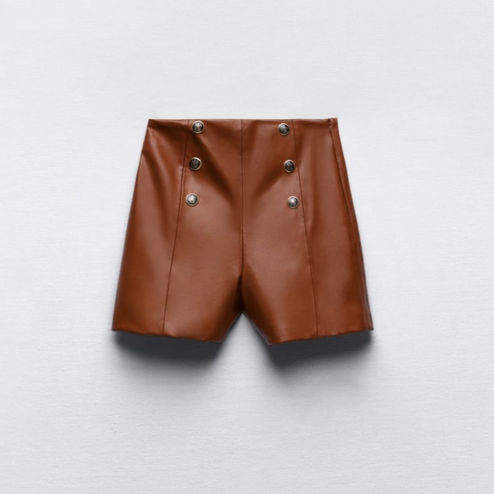 NWT Zara Faux Leather Shorts